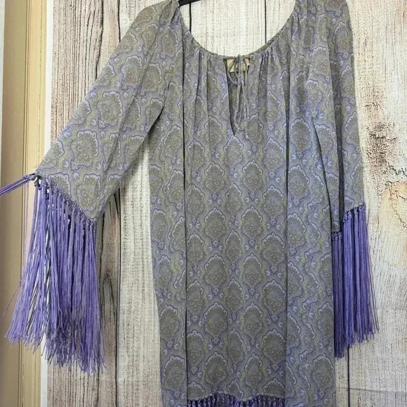 Vintage Rare  2004 Michael Kors Womens lavender multi 100% silk Dress size 2 - Picture 11 of 11